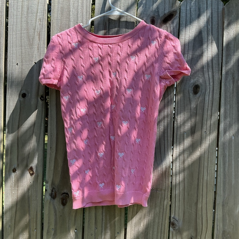 Talbots Pink Short Sleeve Knit Top